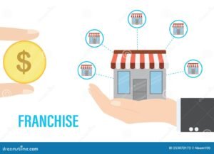 Pourquoi investir dans une franchise est-il une bonne opportunité 37 main tenant une piece devant un magasin franchise