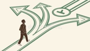 personne reflechissant devant plusieurs chemins divergents 1