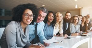 personnes diverses travaillant ensemble en equipe